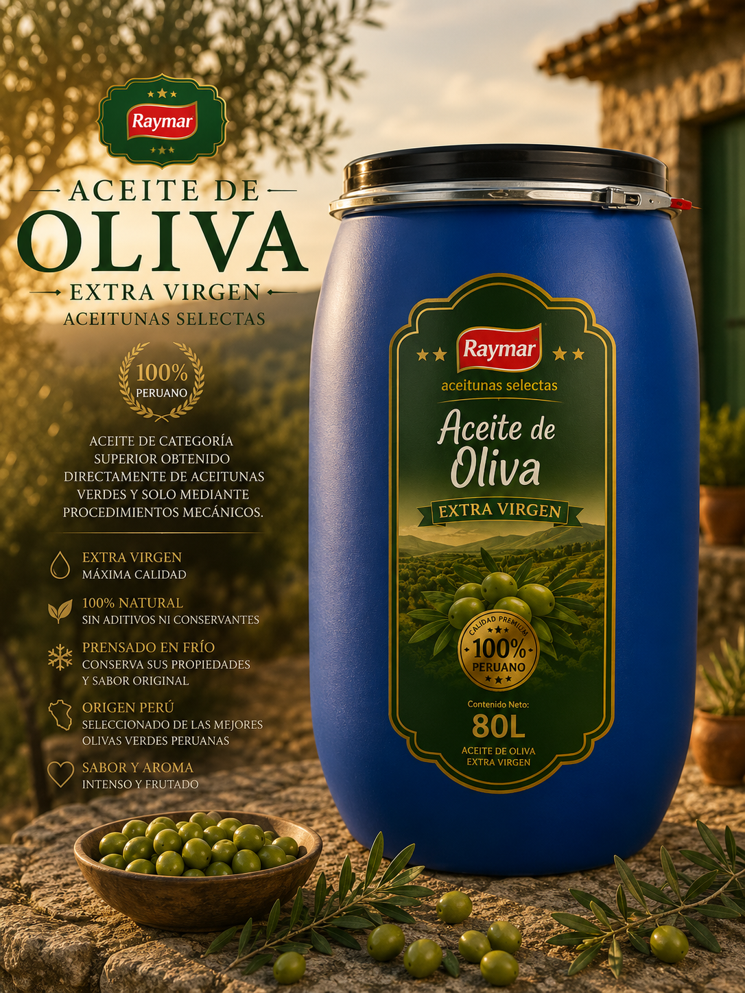 Aceite de Oliva Extra Virgen 80 Litros